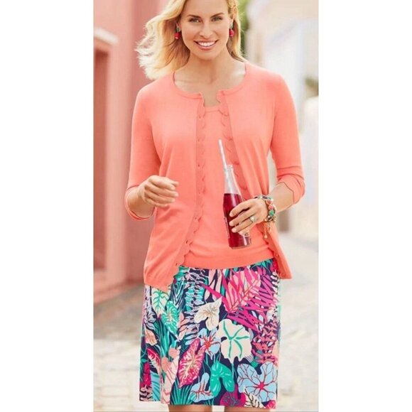 TALBOTS Jungle Botanical Stretch Cotton Canvas Skirt ~ 6P - Picture 2 of 7